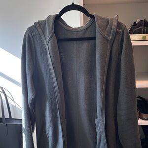 Lululemon Green Merino Wool Hooded Zip-Up Jacket